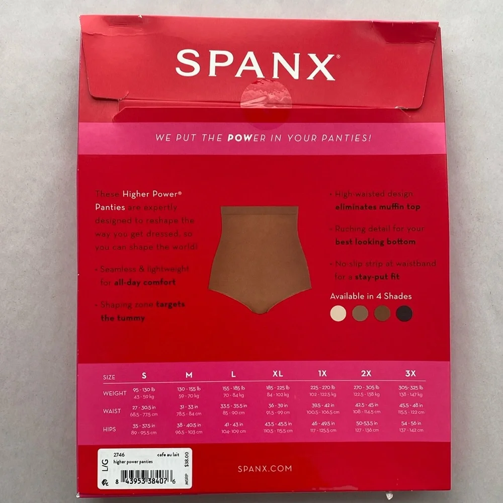 SPANX Higher Power Panties Tan Size L